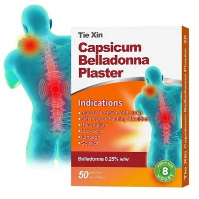 Dolor de pimiento poroso alivio de belladona yeso